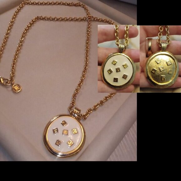 Givenchy Vintage Reversible LARGE Gold-plated Pendant Necklace